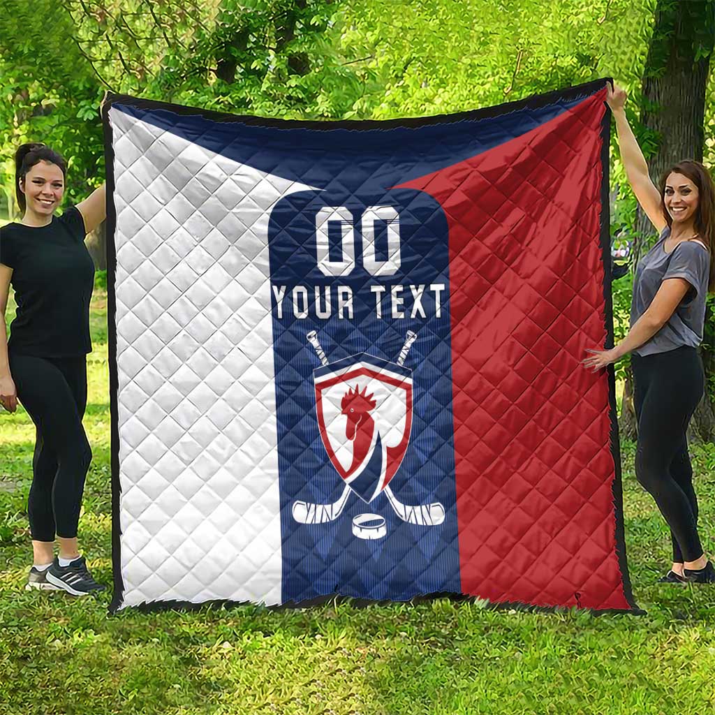 Custom France Hockey Quilt Les Bleus Go Champions