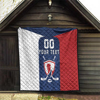 Custom France Hockey Quilt Les Bleus Go Champions