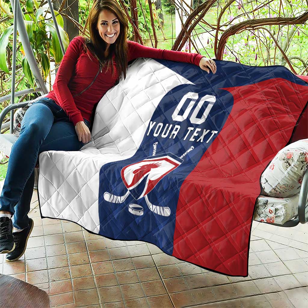 Custom France Hockey Quilt Les Bleus Go Champions
