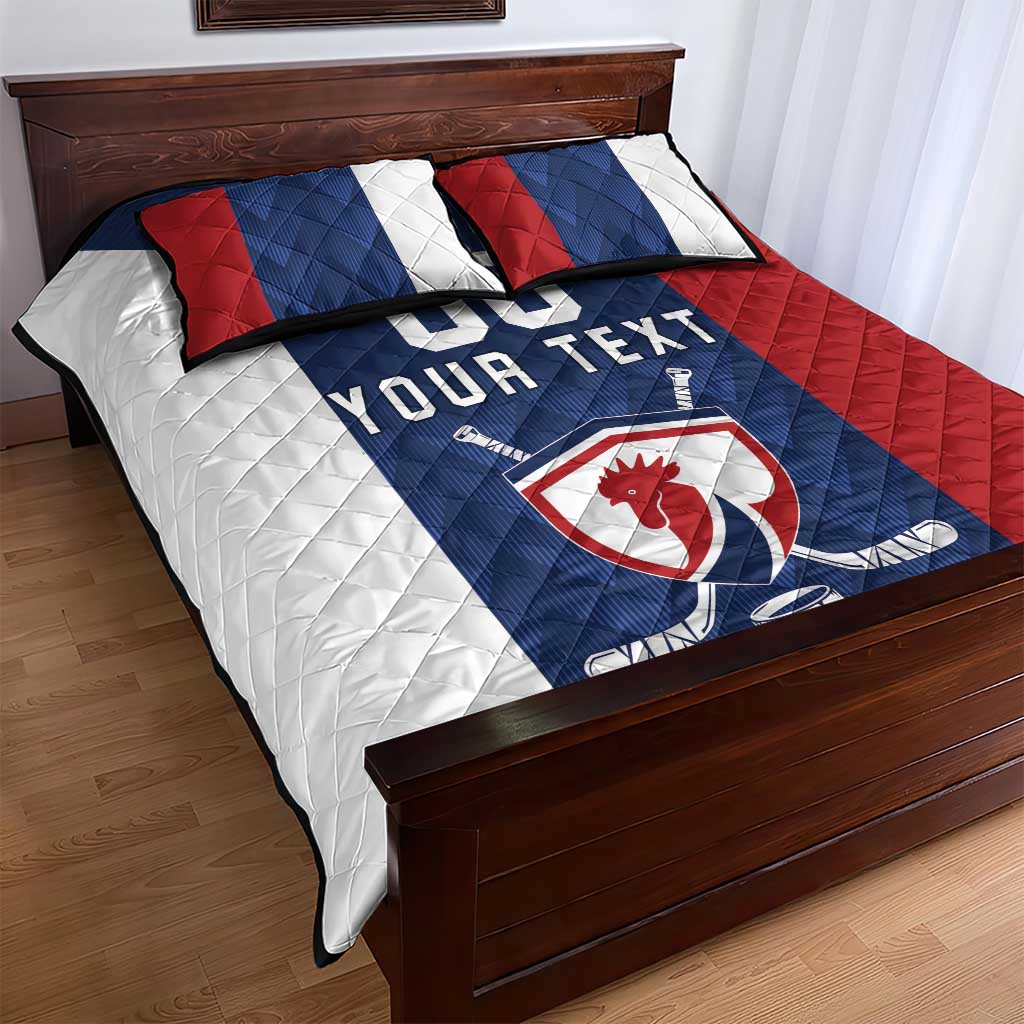 Custom France Hockey Quilt Bed Set Les Bleus Go Champions