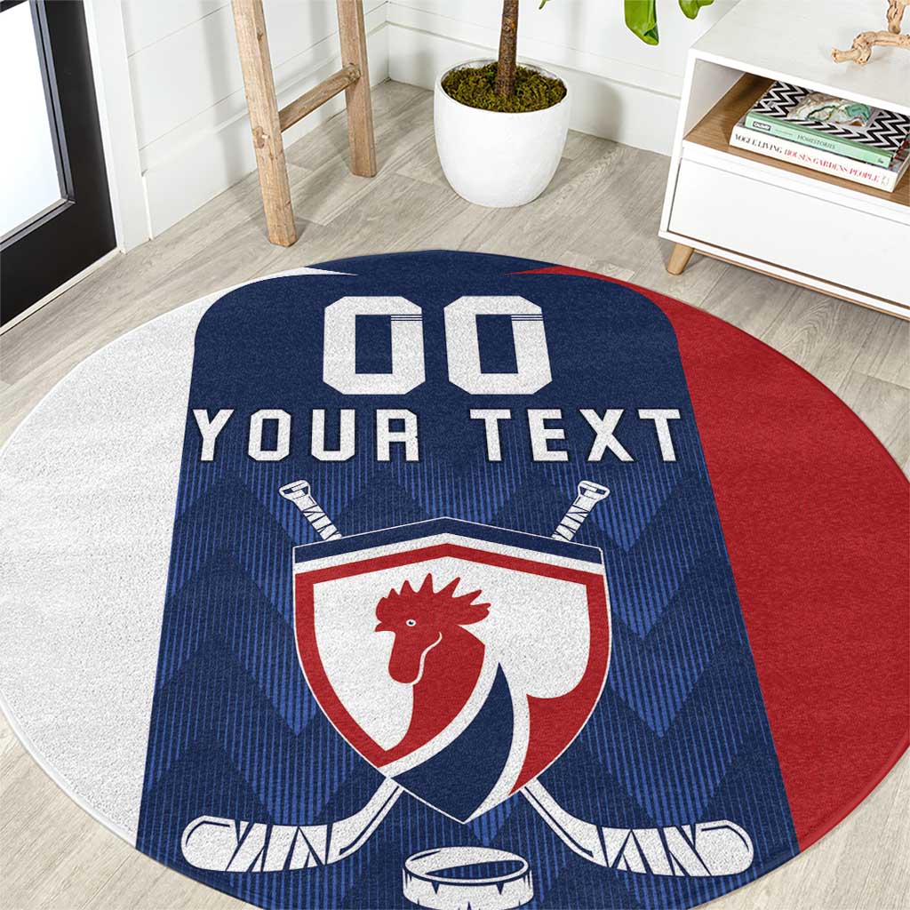 Custom France Hockey Round Carpet Les Bleus Go Champions