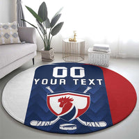 Custom France Hockey Round Carpet Les Bleus Go Champions