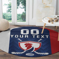 Custom France Hockey Round Carpet Les Bleus Go Champions
