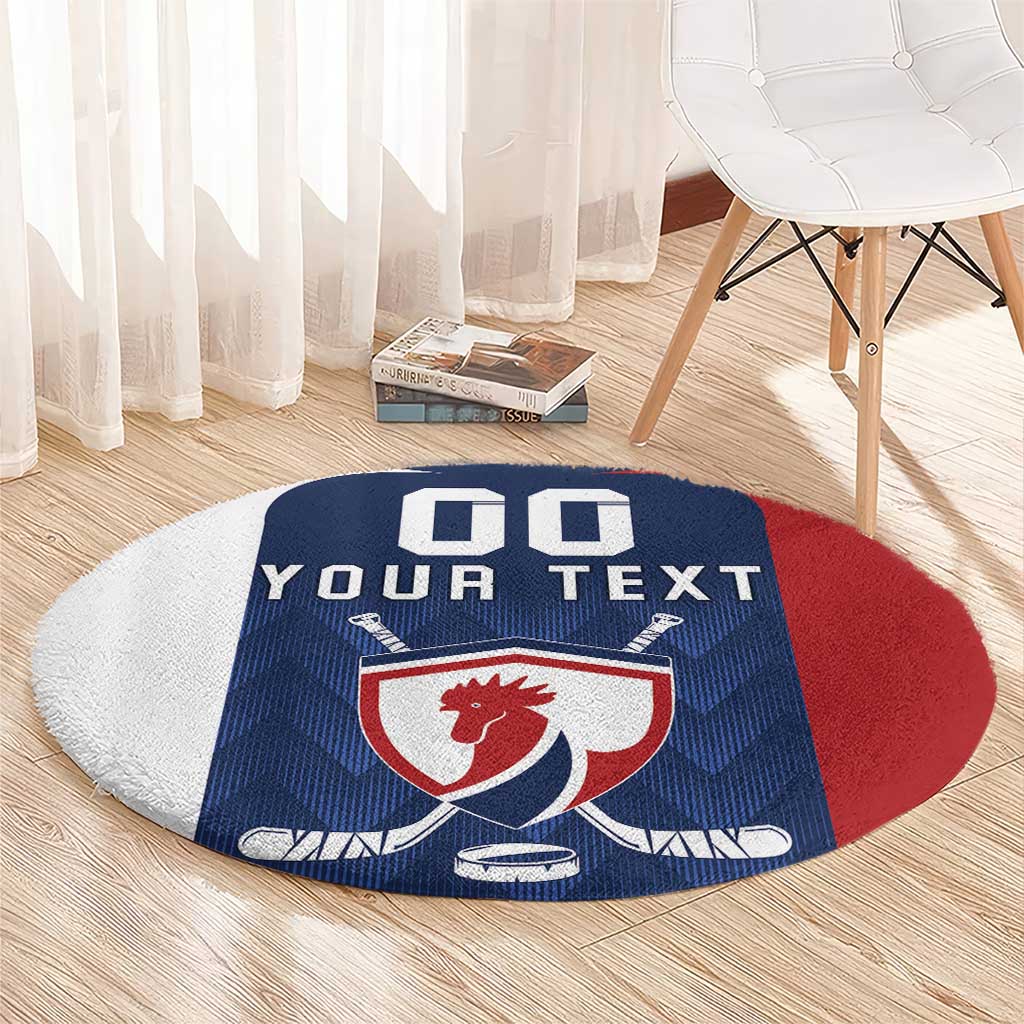 Custom France Hockey Round Carpet Les Bleus Go Champions