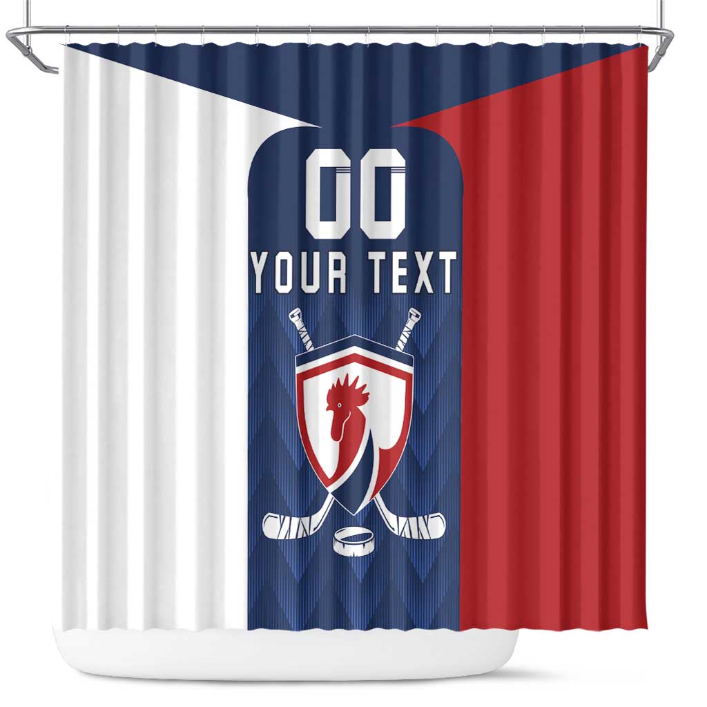 Custom France Hockey Shower Curtain Les Bleus Go Champions