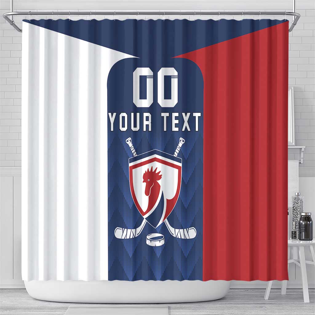 Custom France Hockey Shower Curtain Les Bleus Go Champions