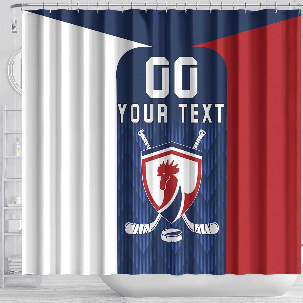 Custom France Hockey Shower Curtain Les Bleus Go Champions