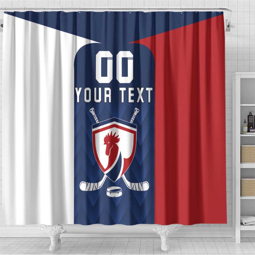 Custom France Hockey Shower Curtain Les Bleus Go Champions