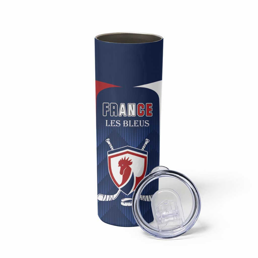 Custom France Hockey Skinny Tumbler Les Bleus Go Champions