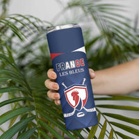 Custom France Hockey Skinny Tumbler Les Bleus Go Champions