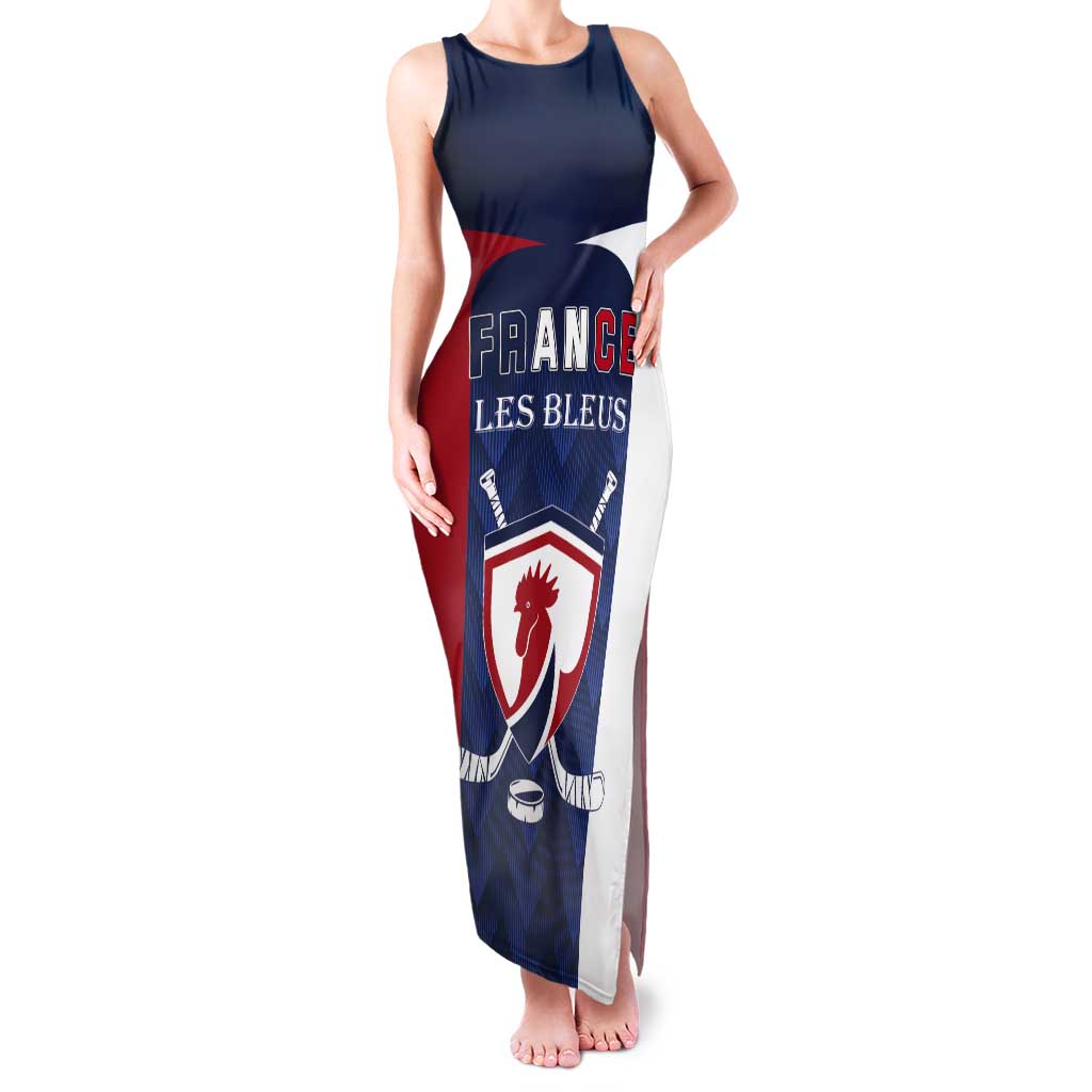Custom France Hockey Tank Maxi Dress Les Bleus Go Champions