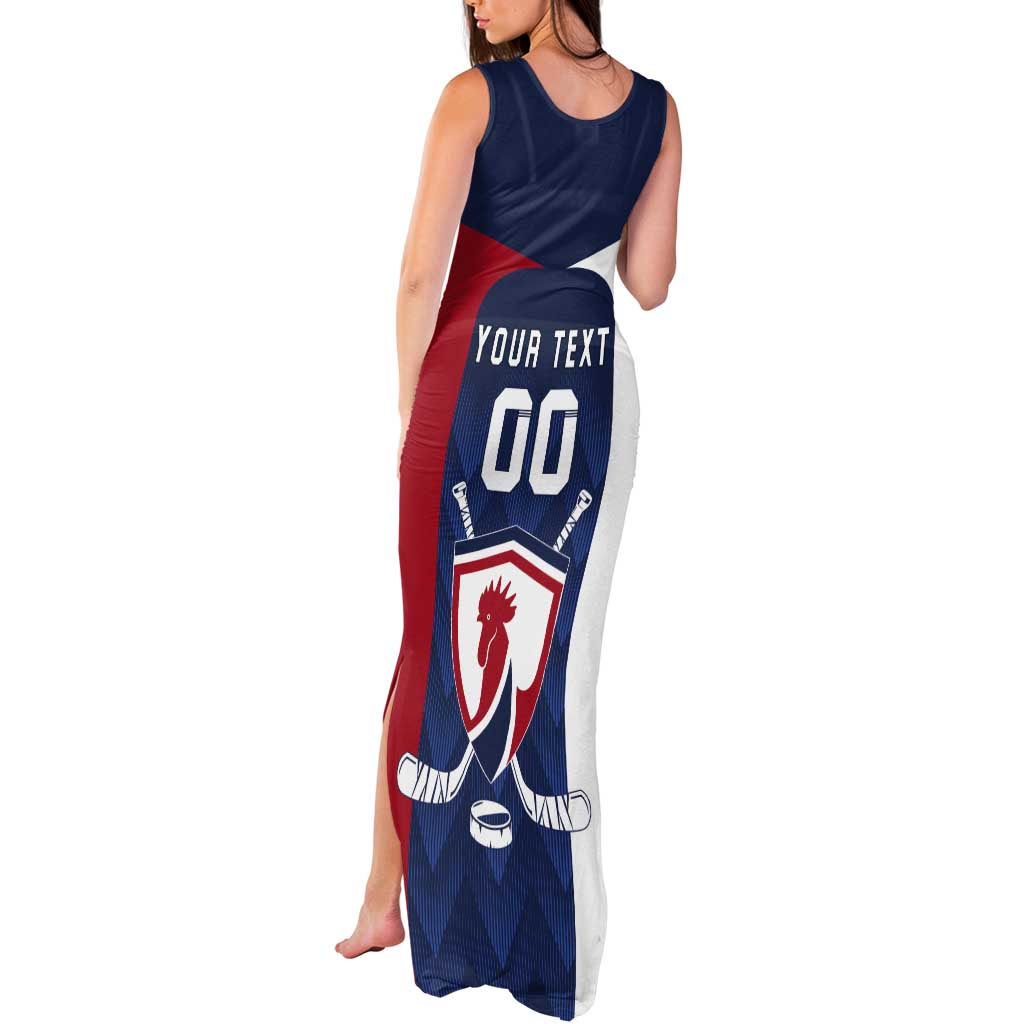 Custom France Hockey Tank Maxi Dress Les Bleus Go Champions
