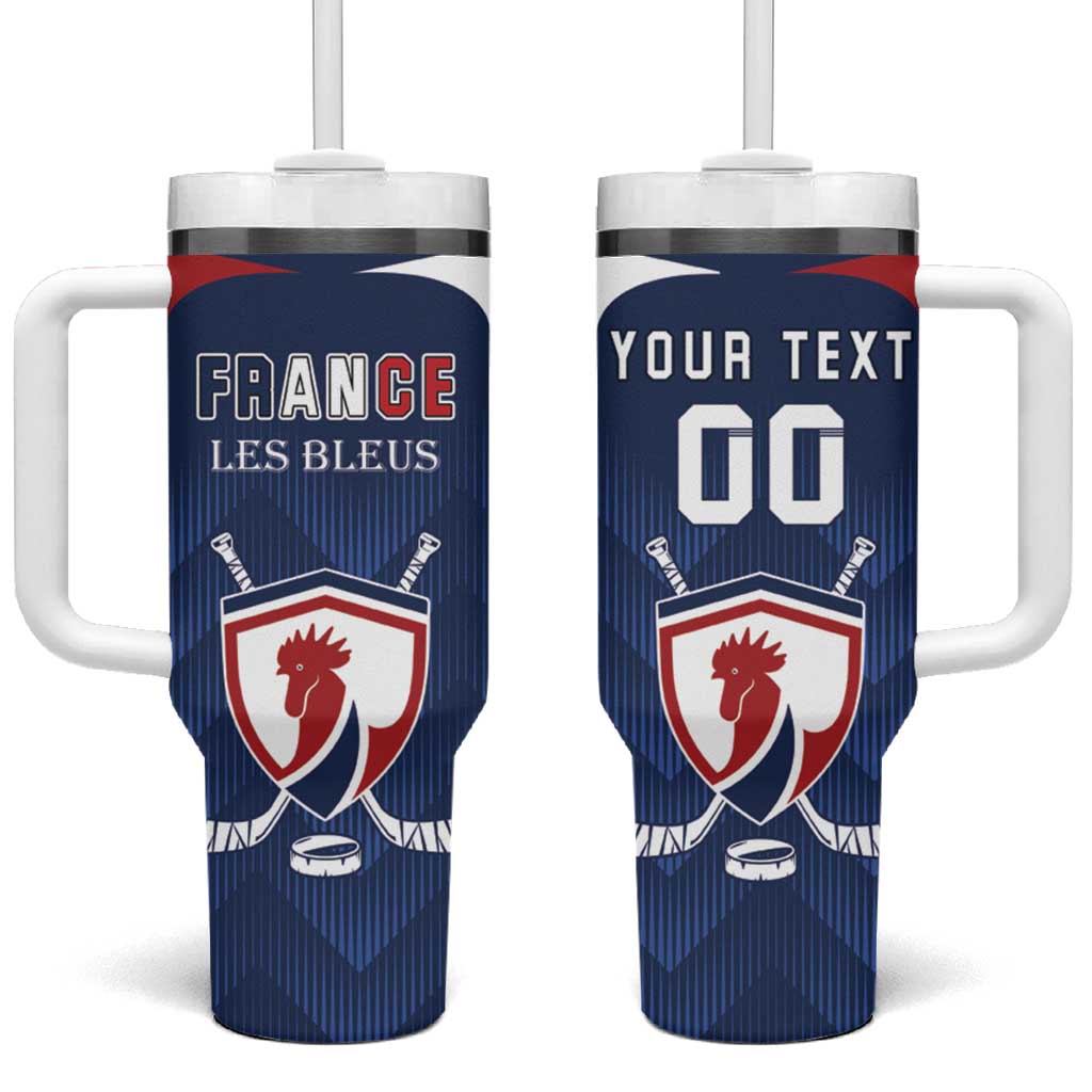 Custom France Hockey Tumbler With Handle Les Bleus Go Champions