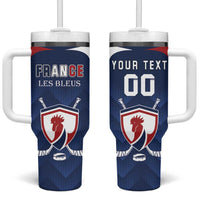 Custom France Hockey Tumbler With Handle Les Bleus Go Champions