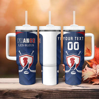 Custom France Hockey Tumbler With Handle Les Bleus Go Champions