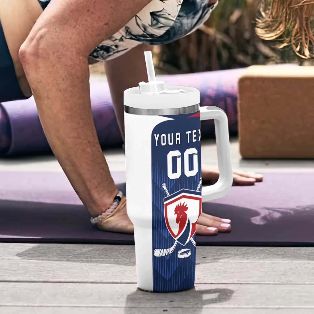 Custom France Hockey Tumbler With Handle Les Bleus Go Champions