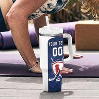 Custom France Hockey Tumbler With Handle Les Bleus Go Champions
