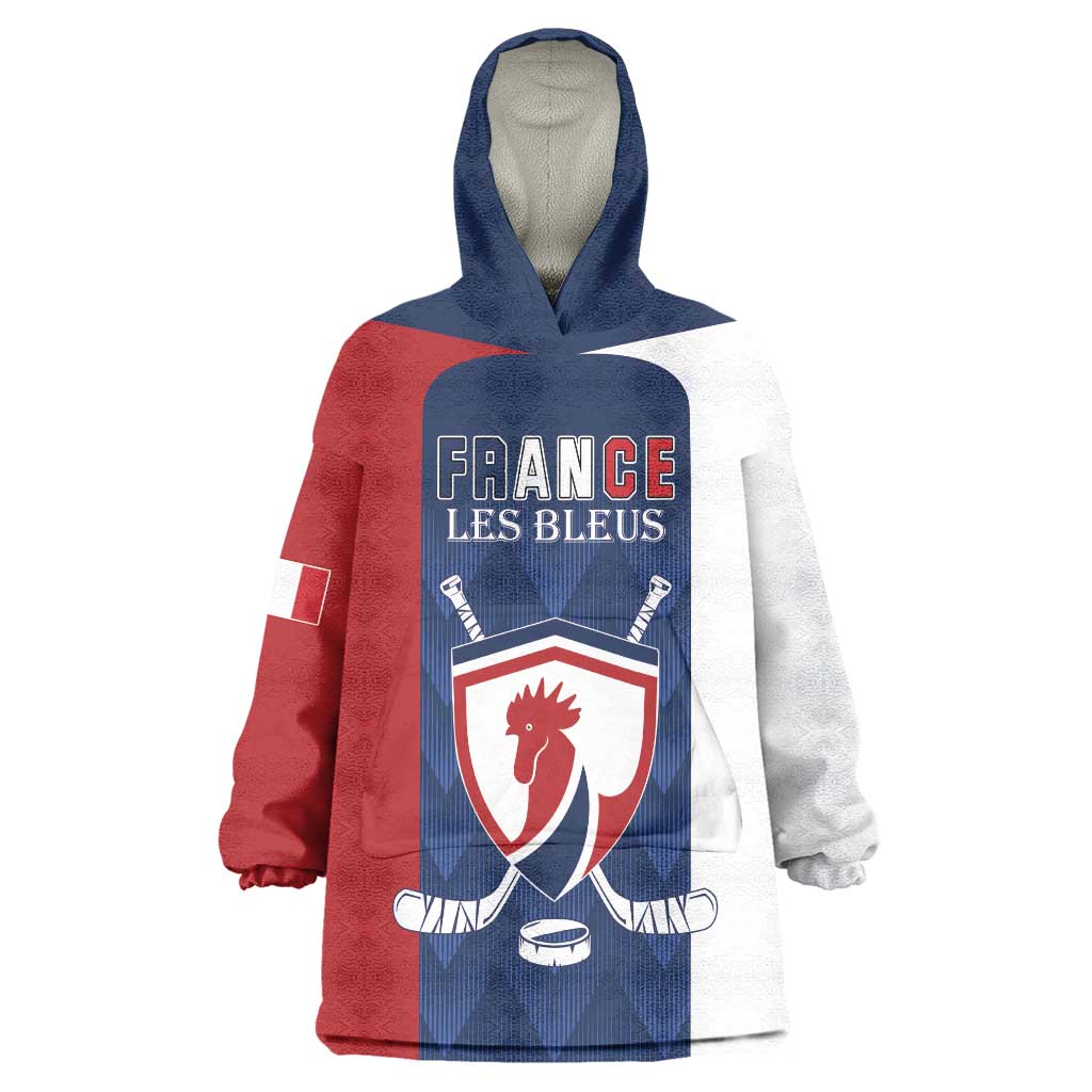 Custom France Hockey Wearable Blanket Hoodie Les Bleus Go Champions