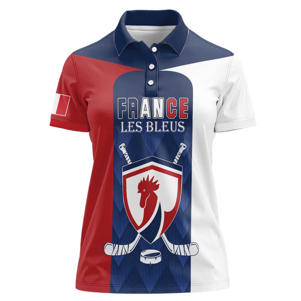 Custom France Hockey Women Polo Shirt Les Bleus Go Champions