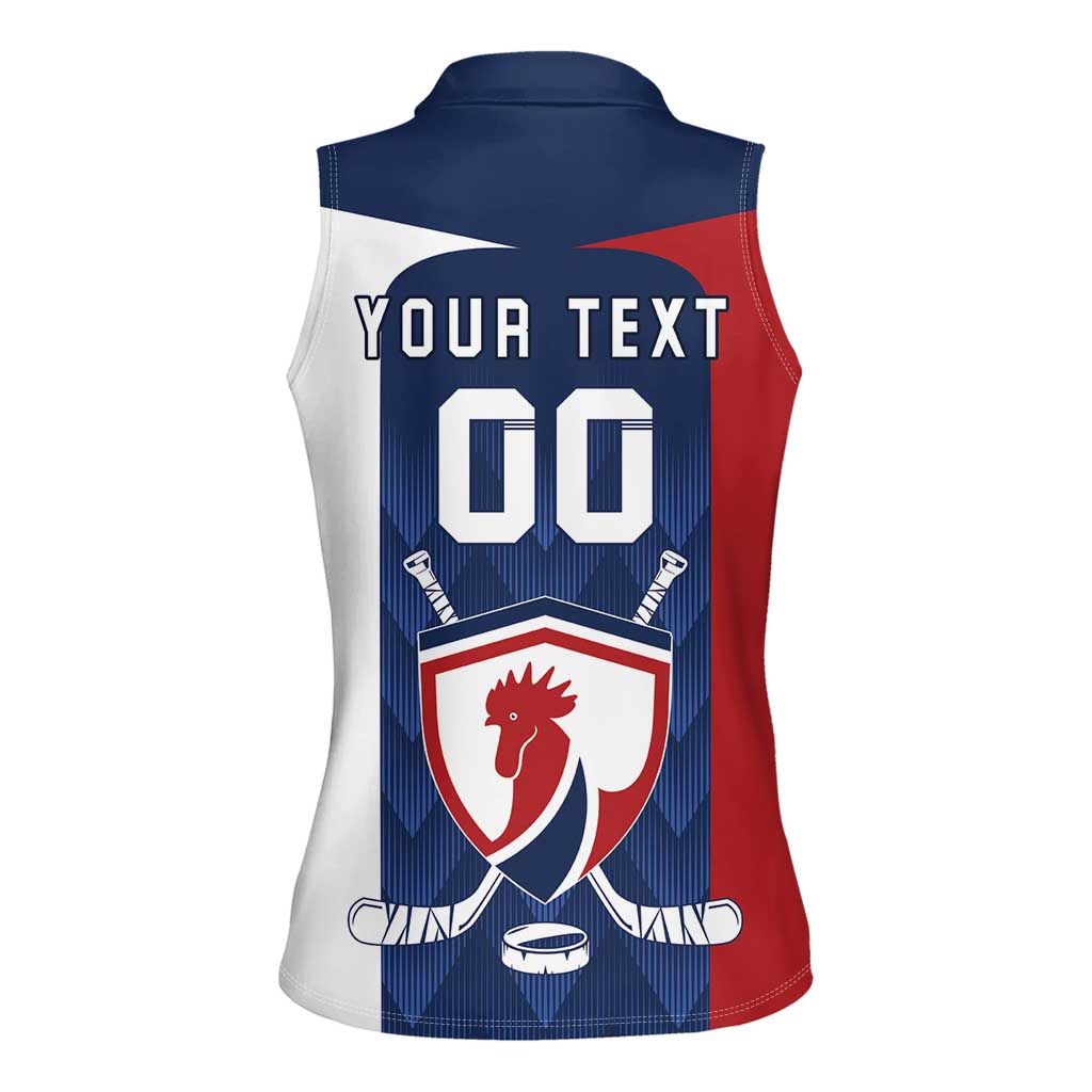 Custom France Hockey Women Sleeveless Polo Shirt Les Bleus Go Champions