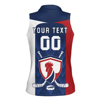 Custom France Hockey Women Sleeveless Polo Shirt Les Bleus Go Champions