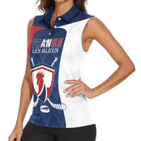 Custom France Hockey Women Sleeveless Polo Shirt Les Bleus Go Champions