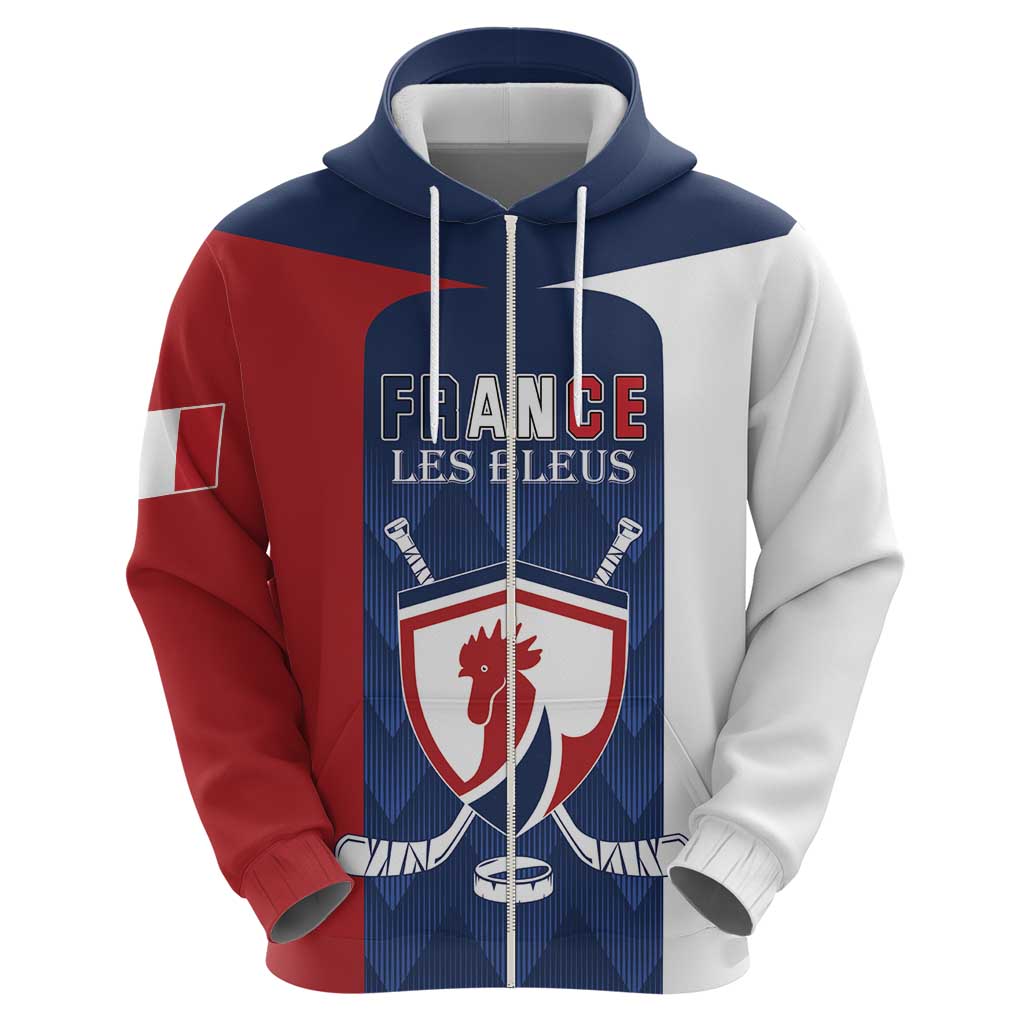 Custom France Hockey Zip Hoodie Les Bleus Go Champions