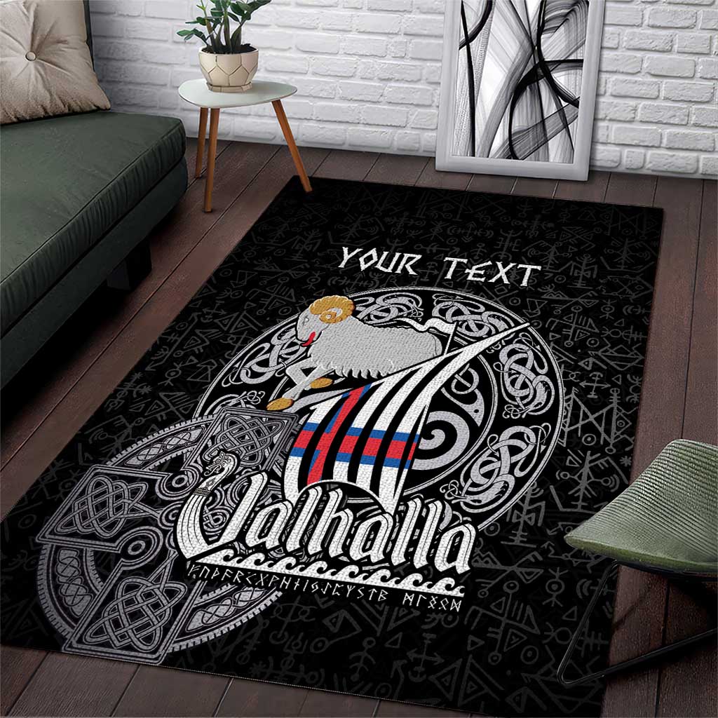 Personalized Viking Faroe Islands Area Rug Valhalla Viking Pattern