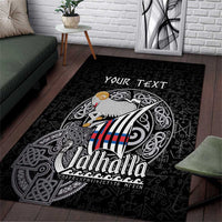 Personalized Viking Faroe Islands Area Rug Valhalla Viking Pattern