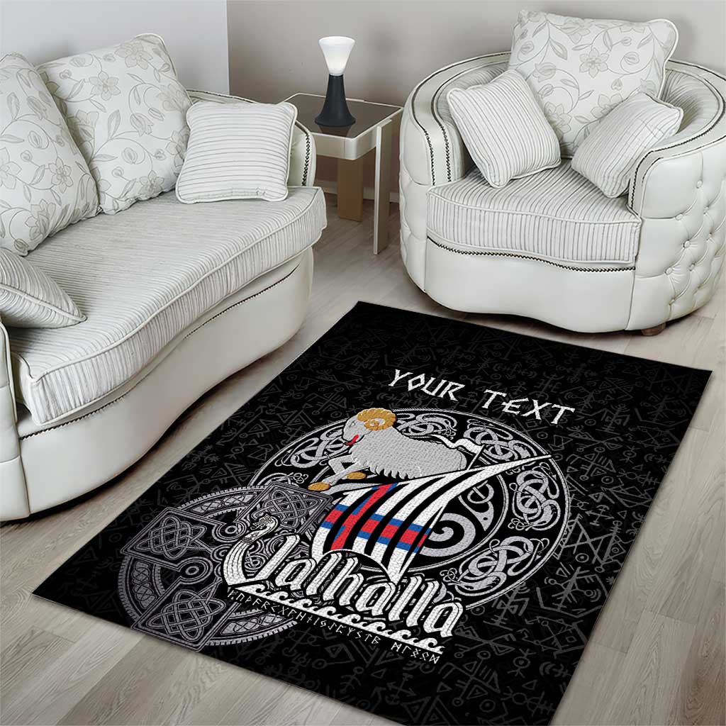 Personalized Viking Faroe Islands Area Rug Valhalla Viking Pattern