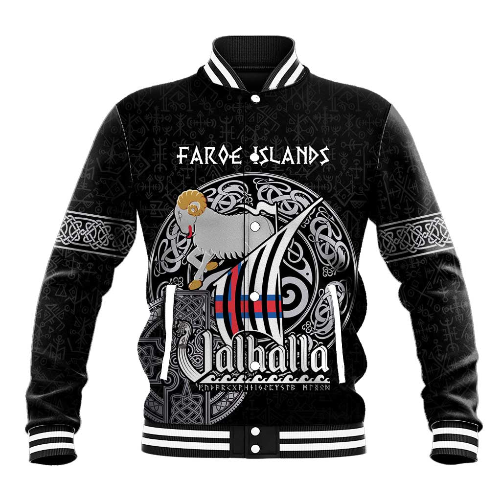 Personalized Viking Faroe Islands Baseball Jacket Valhalla Viking Pattern