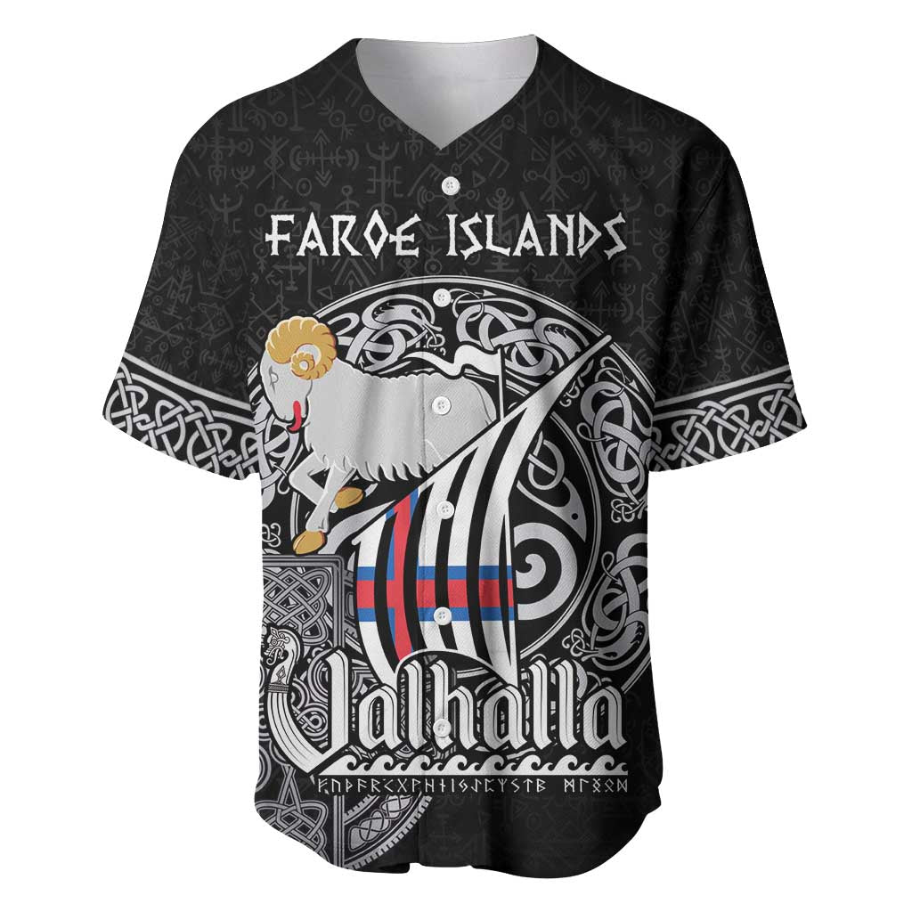 Personalized Viking Faroe Islands Baseball Jersey Valhalla Viking Pattern