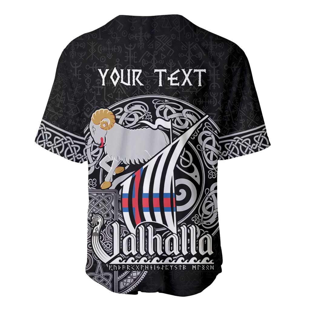 Personalized Viking Faroe Islands Baseball Jersey Valhalla Viking Pattern