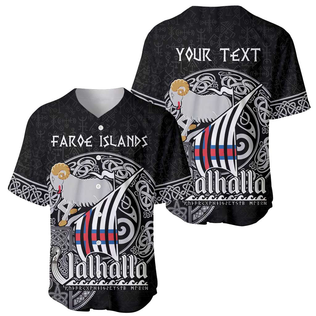 Personalized Viking Faroe Islands Baseball Jersey Valhalla Viking Pattern