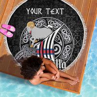 Personalized Viking Faroe Islands Beach Blanket Valhalla Viking Pattern