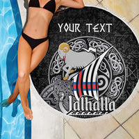 Personalized Viking Faroe Islands Beach Blanket Valhalla Viking Pattern