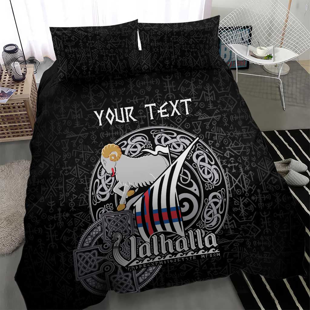 Personalized Viking Faroe Islands Bedding Set Valhalla Viking Pattern