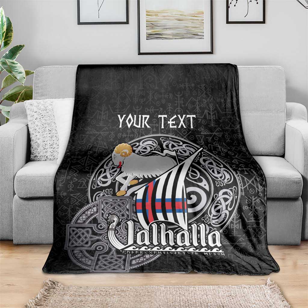 Personalized Viking Faroe Islands Blanket Valhalla Viking Pattern
