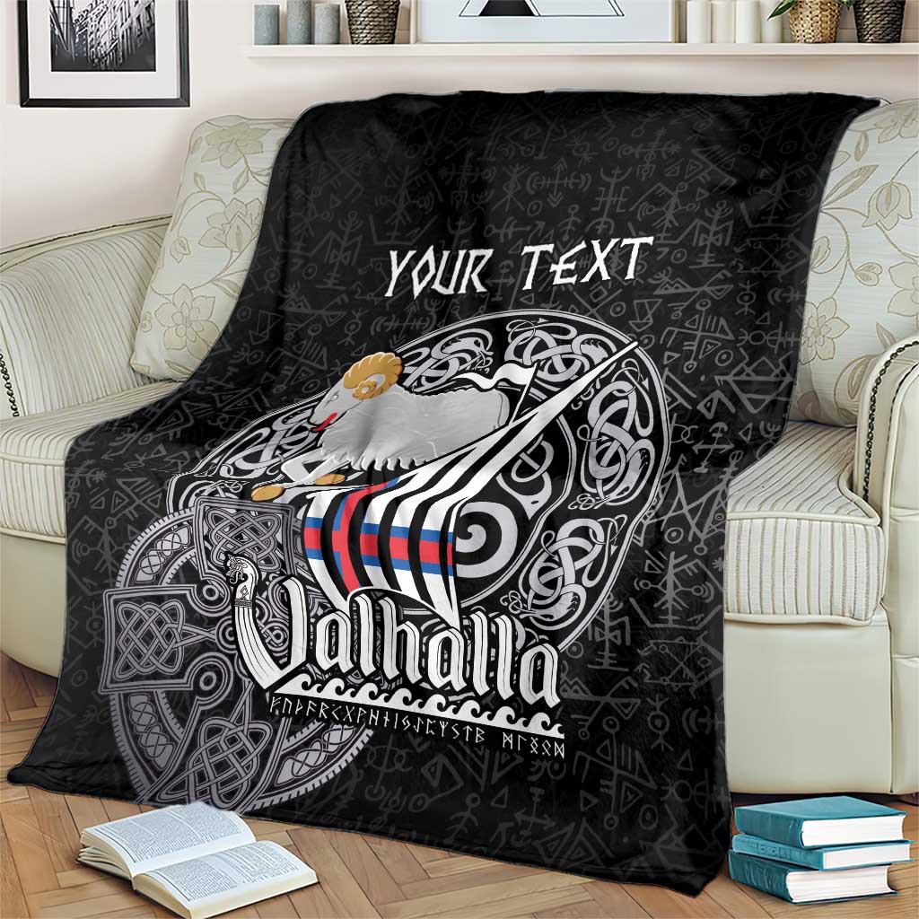 Personalized Viking Faroe Islands Blanket Valhalla Viking Pattern