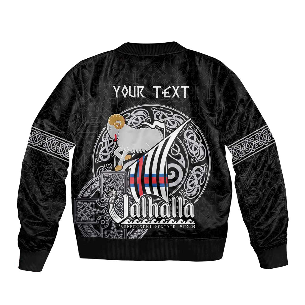 Personalized Viking Faroe Islands Bomber Jacket Valhalla Viking Pattern