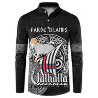 Personalized Viking Faroe Islands Button Sweatshirt Valhalla Viking Pattern