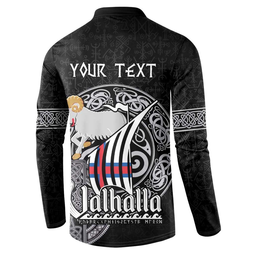 Personalized Viking Faroe Islands Button Sweatshirt Valhalla Viking Pattern