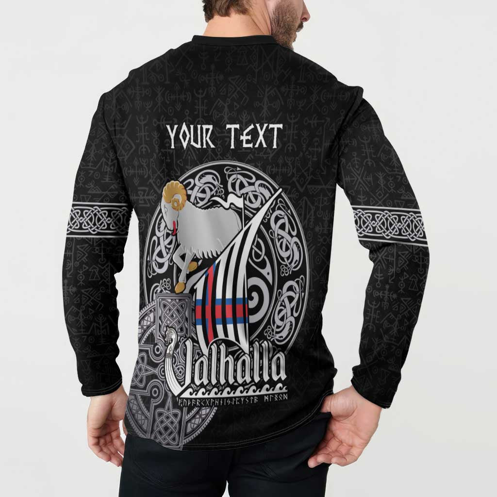 Personalized Viking Faroe Islands Button Sweatshirt Valhalla Viking Pattern