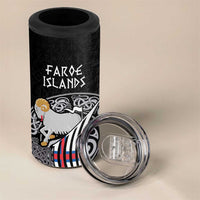 Personalized Viking Faroe Islands 4 in 1 Can Cooler Tumbler Valhalla Viking Pattern