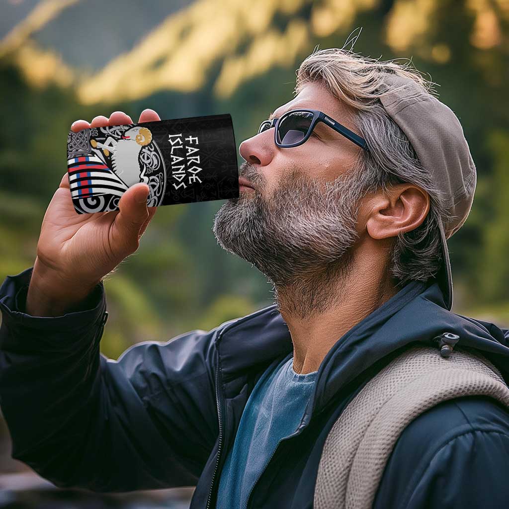 Personalized Viking Faroe Islands 4 in 1 Can Cooler Tumbler Valhalla Viking Pattern