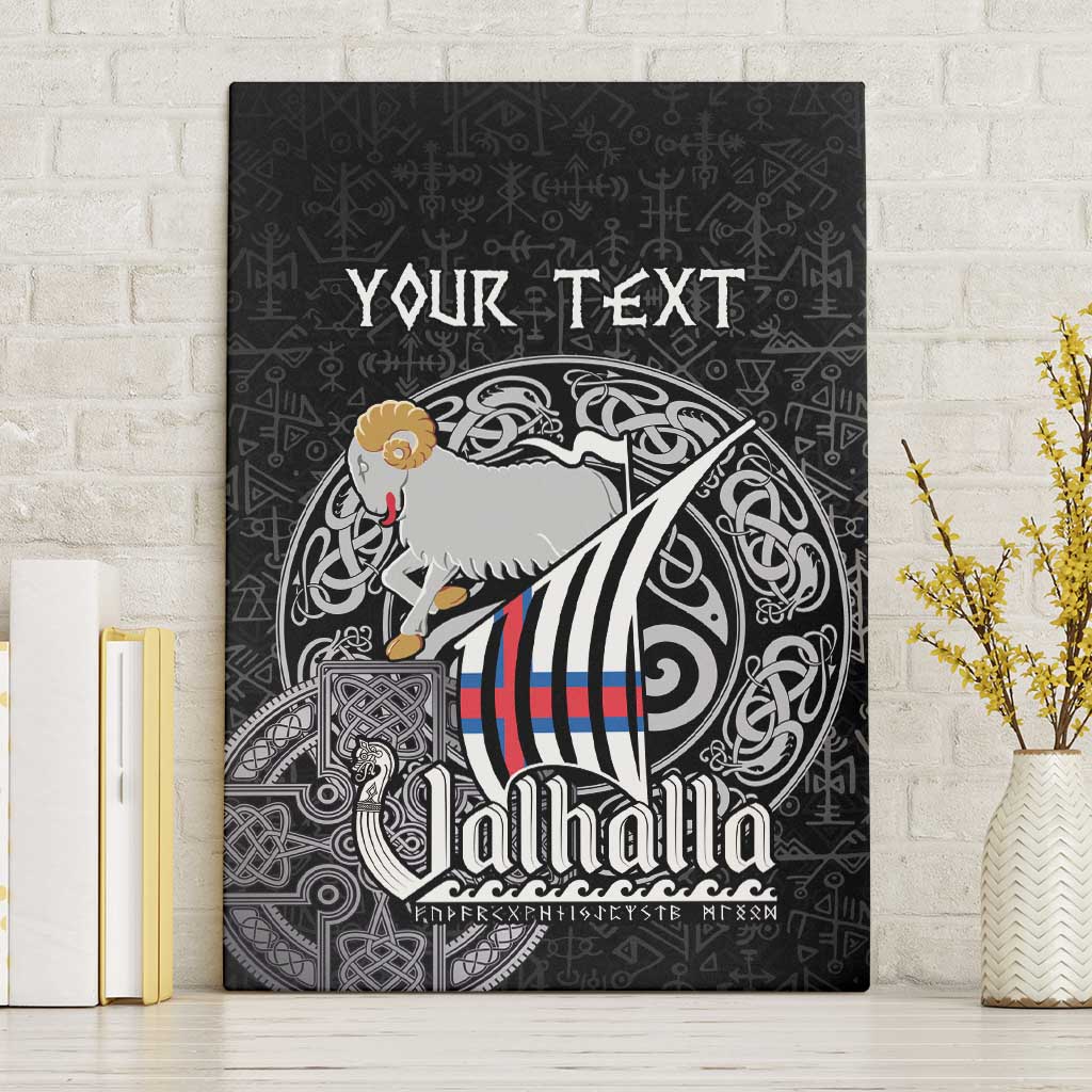Personalized Viking Faroe Islands Canvas Wall Art Valhalla Viking Pattern