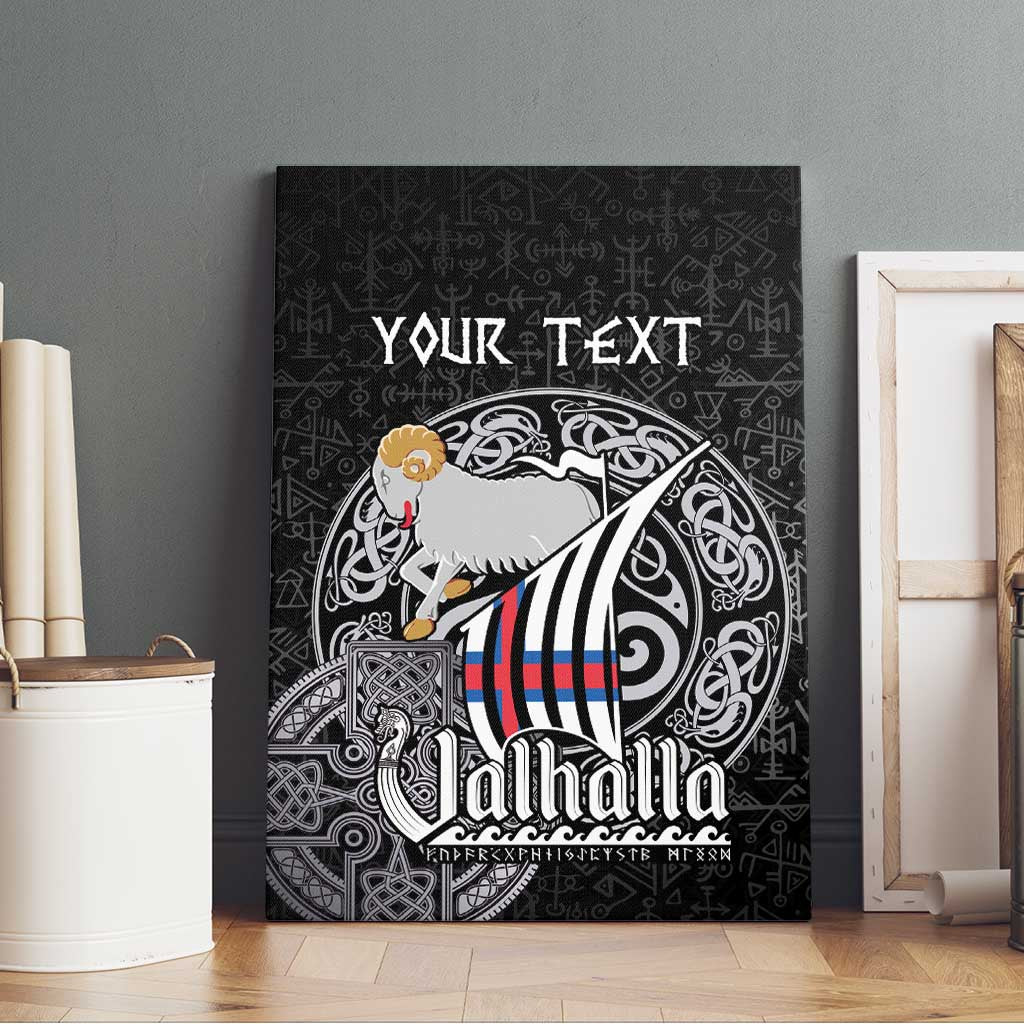 Personalized Viking Faroe Islands Canvas Wall Art Valhalla Viking Pattern