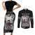 Personalized Viking Faroe Islands Couples Matching Short Sleeve Bodycon Dress and Long Sleeve Button Shirt Valhalla Viking Pattern