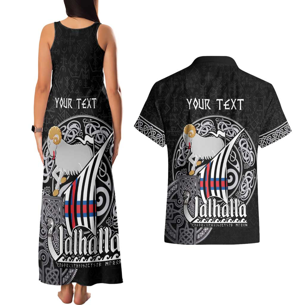 Personalized Viking Faroe Islands Couples Matching Tank Maxi Dress and Hawaiian Shirt Valhalla Viking Pattern