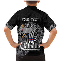 Personalized Viking Faroe Islands Family Matching Mermaid Dress and Hawaiian Shirt Valhalla Viking Pattern